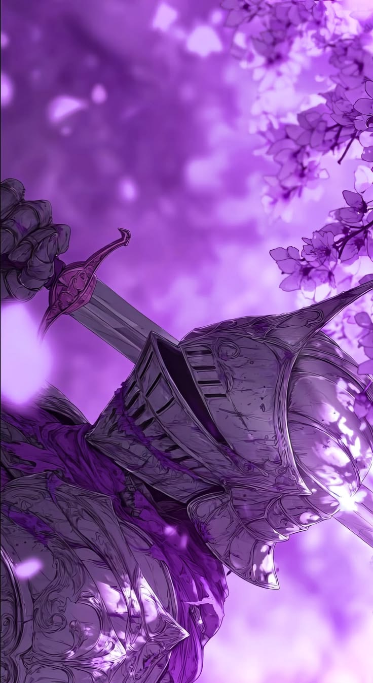 Violet Samurai Awakening - Fantasy metal wall art plate