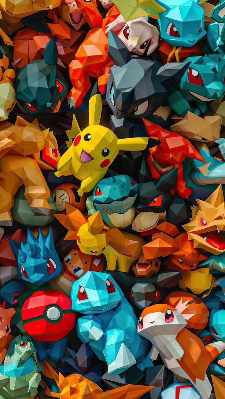 Pokémon – Polygon Parade - Movies/Shows metal wall art plate