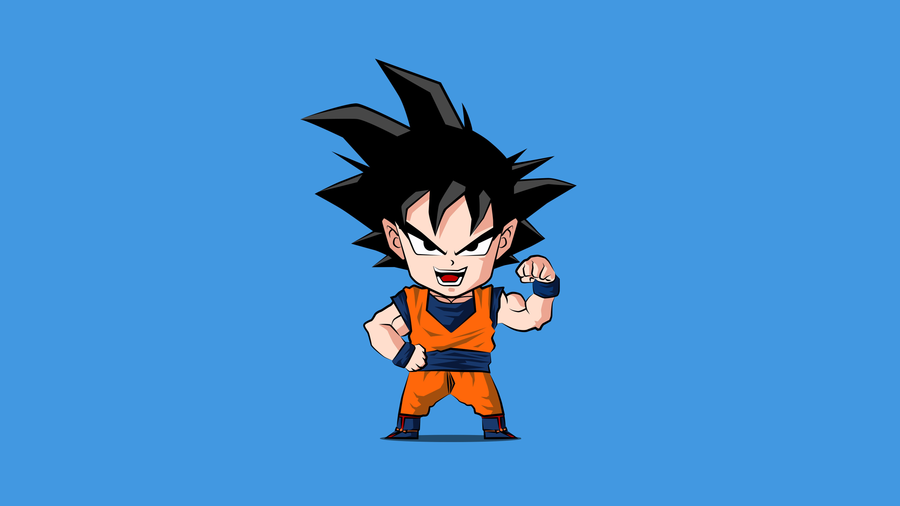 Kid Goku – Blue Minimal - Anime metal wall art plate