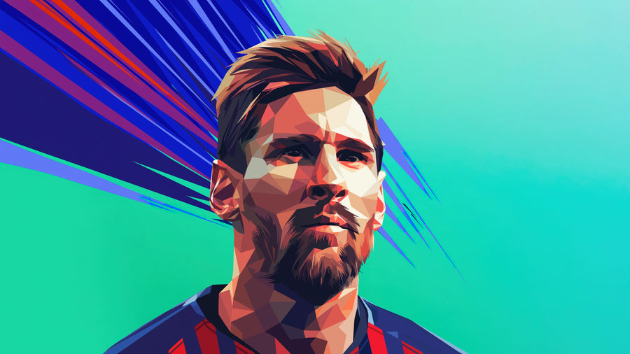 Argentina Captain – Geometric Portrait - Sport metal wall art plate