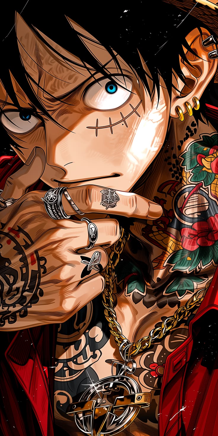 Monkey D. Luffy – Inked Resolve - Anime metal wall art plate