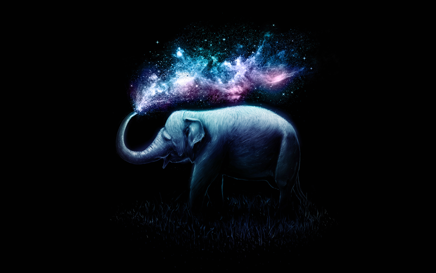 Cosmic Elephant - Animals/Nature metal wall art plate