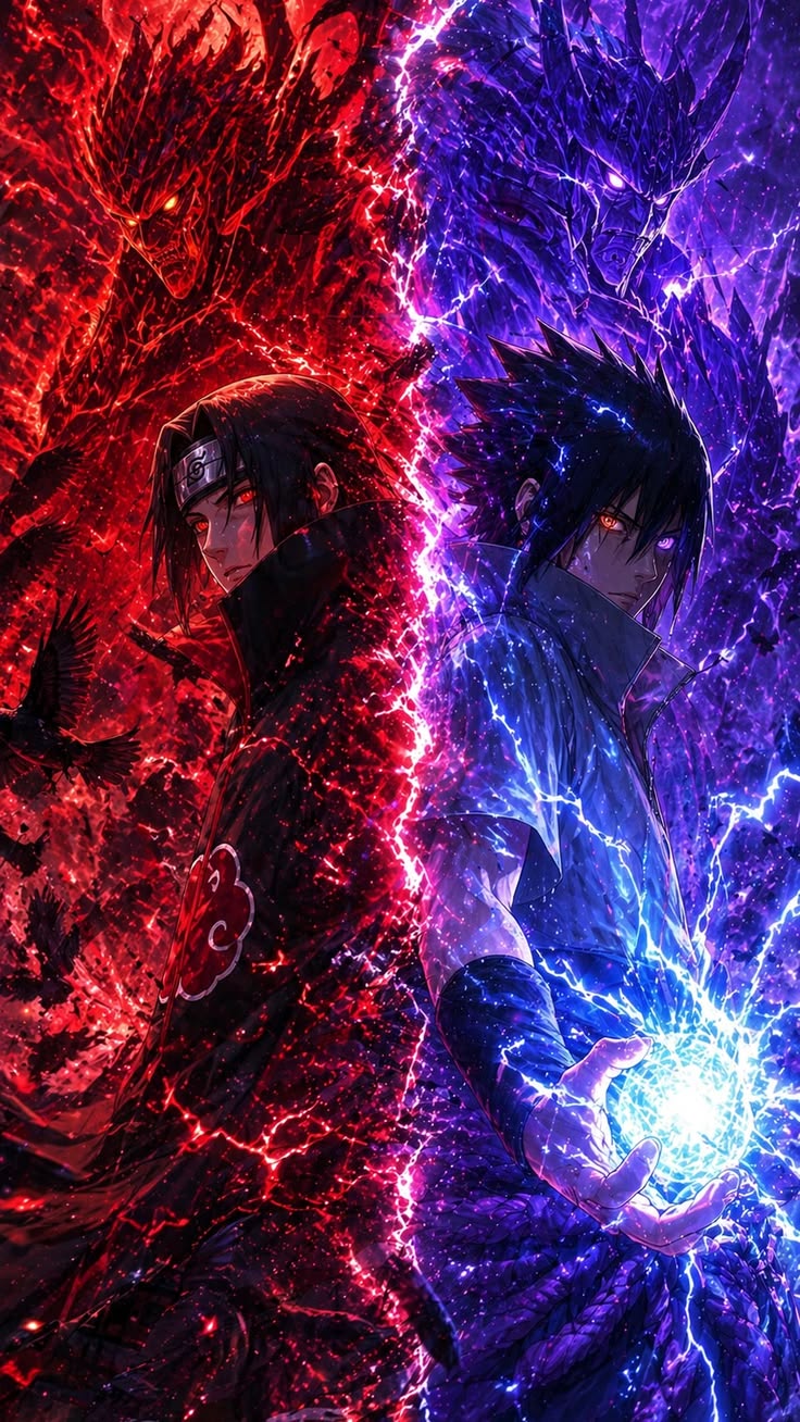 Itachi vs Sasuke – Uchiha Legacy - Anime metal wall art plate