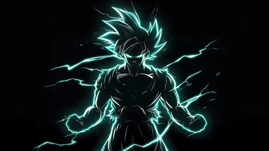 Goku – Ultra Instinct Electric - Anime metal wall art plate