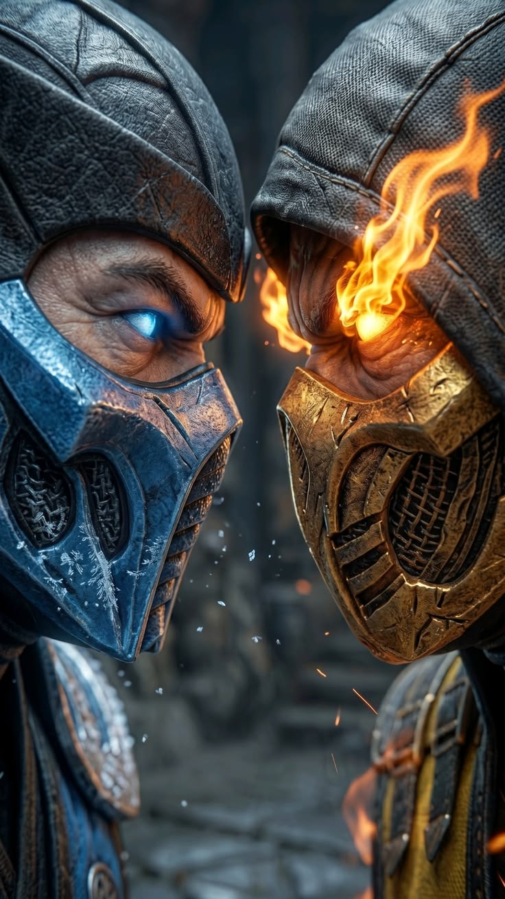 Mortal Kombat – Sub-Zero vs Scorpion - Gaming metal wall art plate