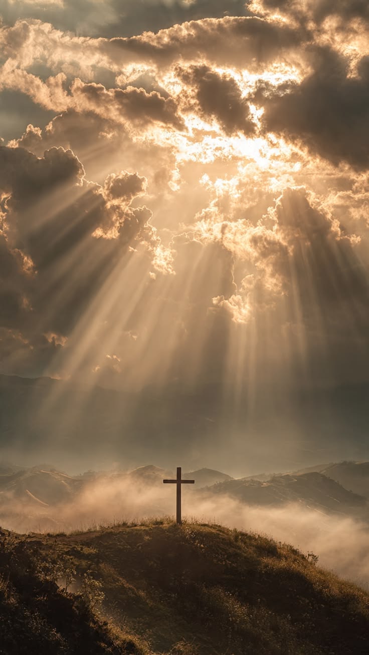 Light Beyond the Cross - Christianity metal wall art plate