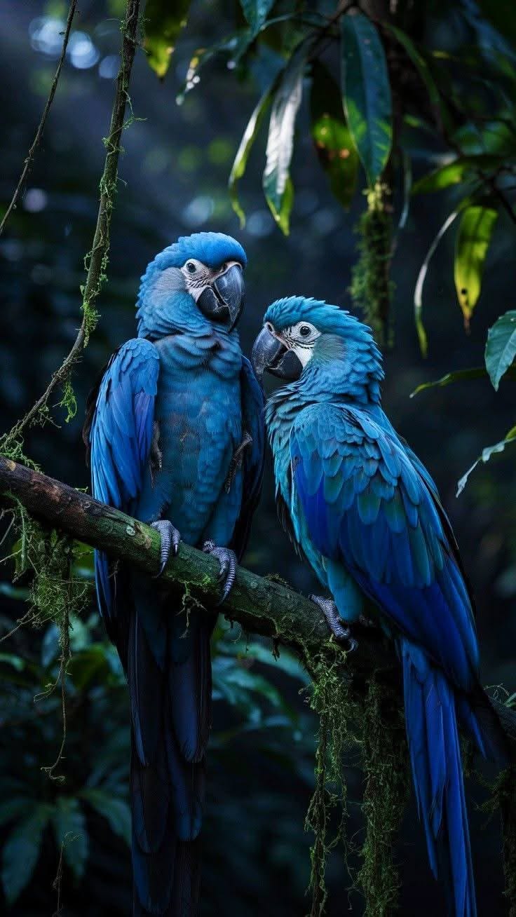 Azure Macaw Companions - Animals/Nature metal wall art plate