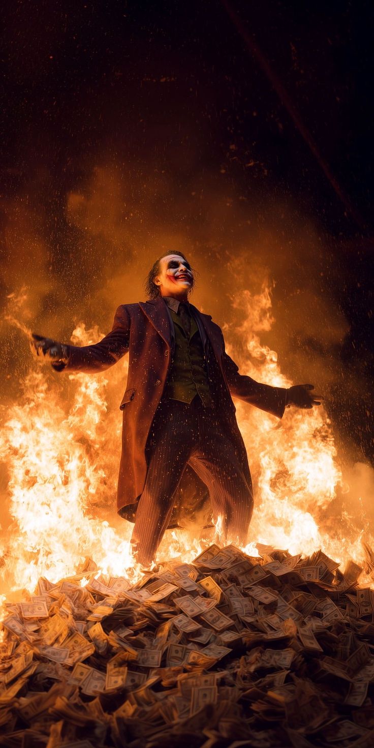 Joker – Burning Fortune - Movies/Shows metal wall art plate