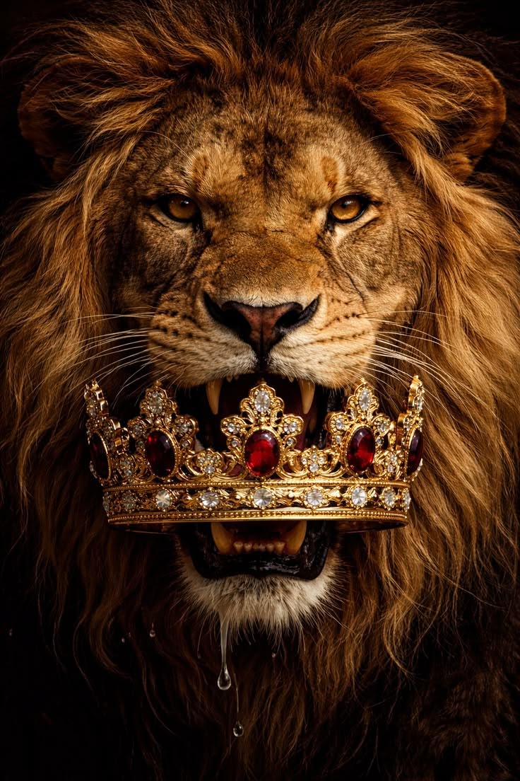 Leone – Crowned King - Luxury metal wall art plate