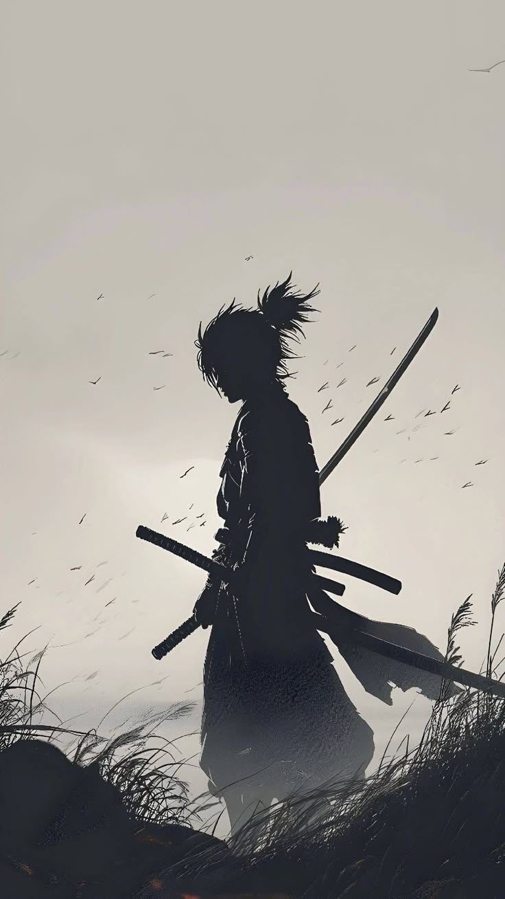 The Three-Blade Wanderer - Fantasy metal wall art plate