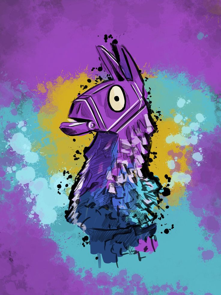 Fortnite – Loot Llama Splash - Gaming metal wall art plate