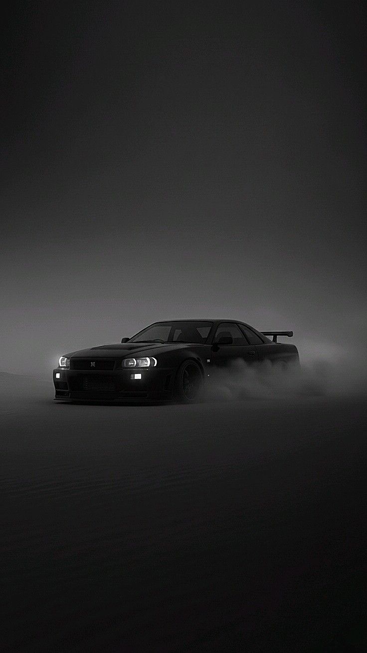 Nissan Skyline GT-R R34 Midnight Drift - Automotive metal wall art plate