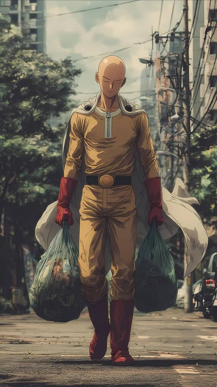 Saitama Everyday Hero - Anime metal wall art plate
