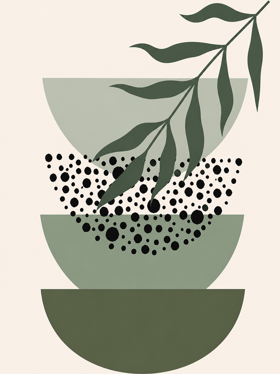 Olive Botanical Balance - Animals/Nature metal wall art plate