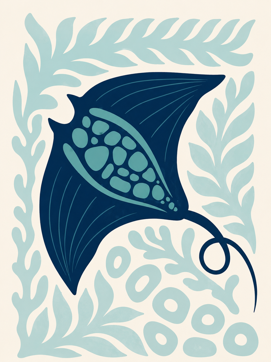 Manta Ray Drift - Animals/Nature metal wall art plate