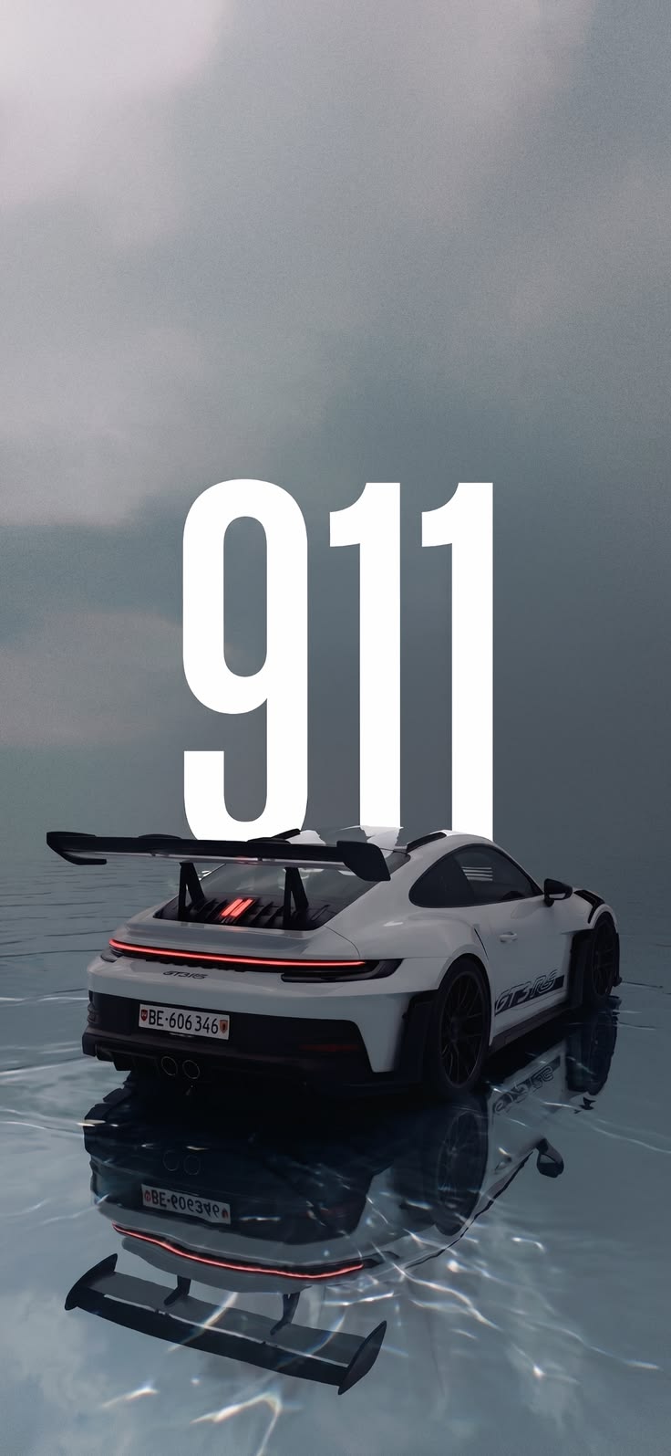 Porsche 911 GT3 RS – Ice Reflection - Automotive metal wall art plate