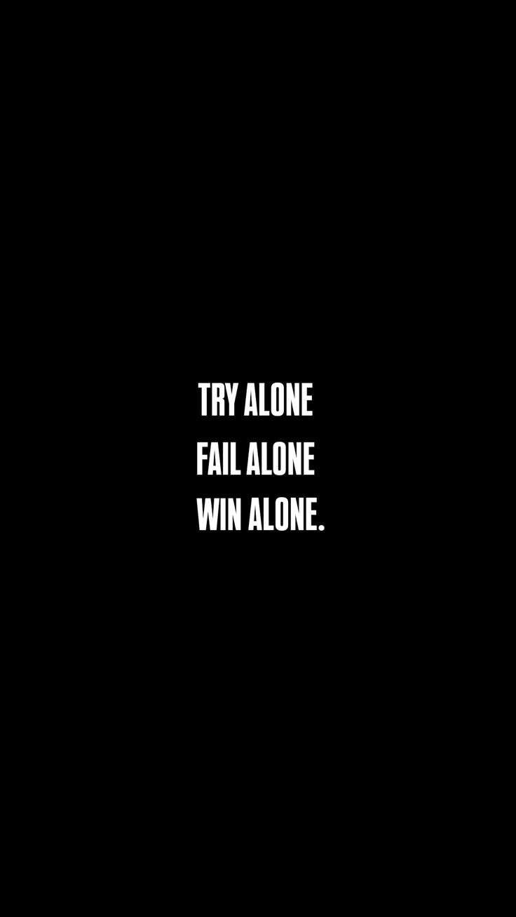 Try Alone. Fail Alone. Win Alone. - Quotes metal wall art plate