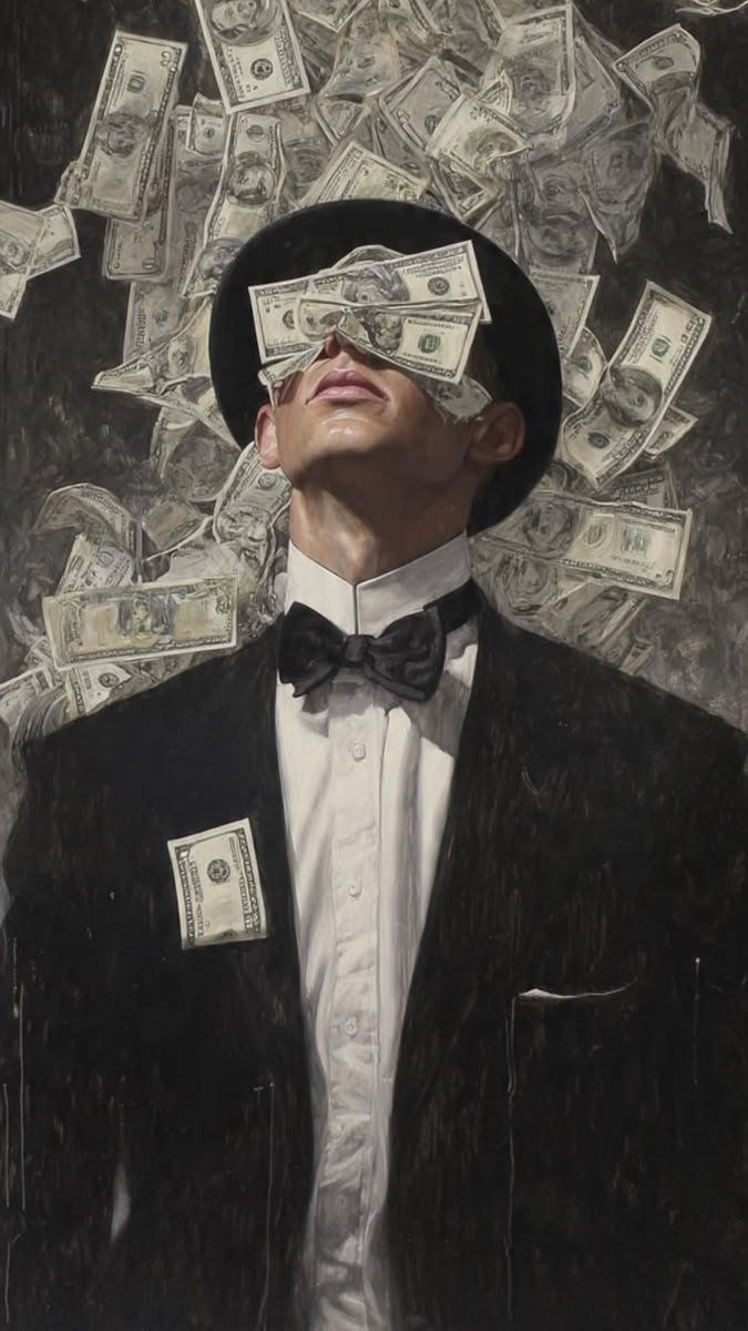 Money Blind - Luxury metal wall art plate