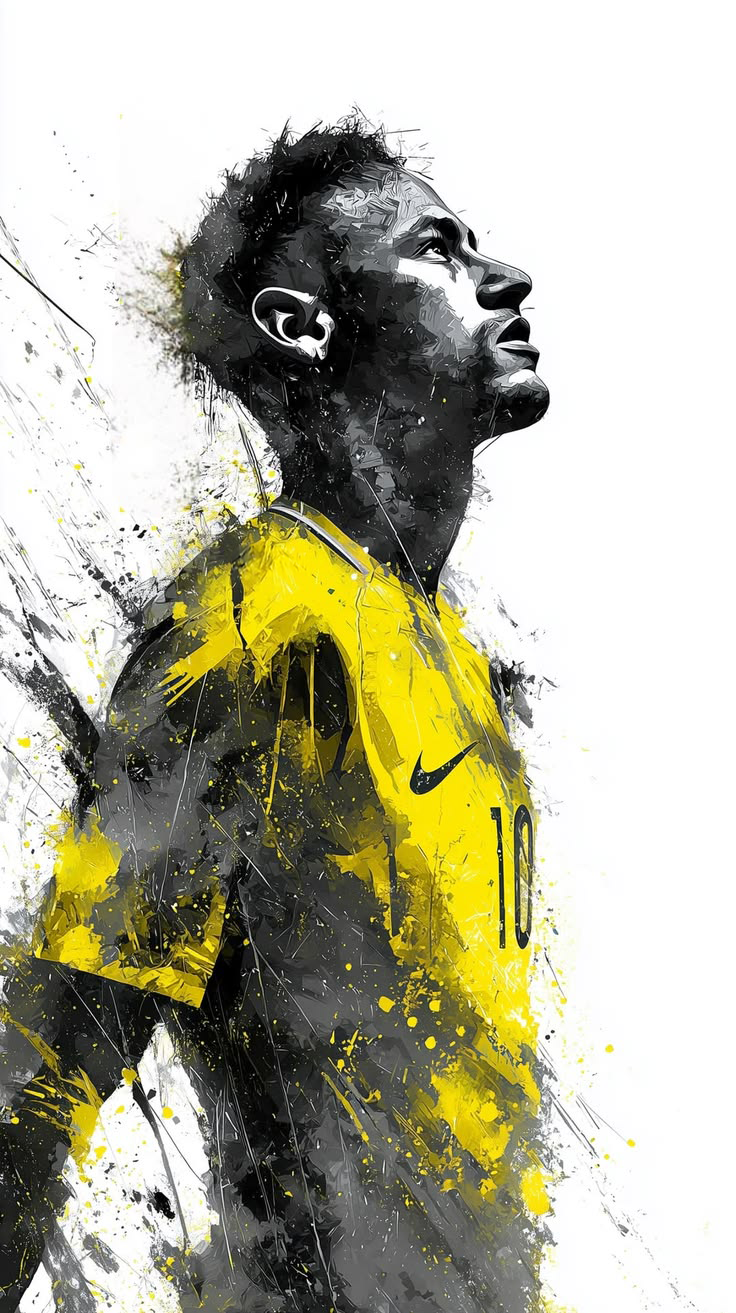 Neymar Jr – Brazil Splash - Sport metal wall art plate
