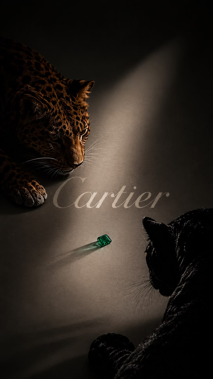 Cartier – Midnight Panthers - Luxury metal wall art plate