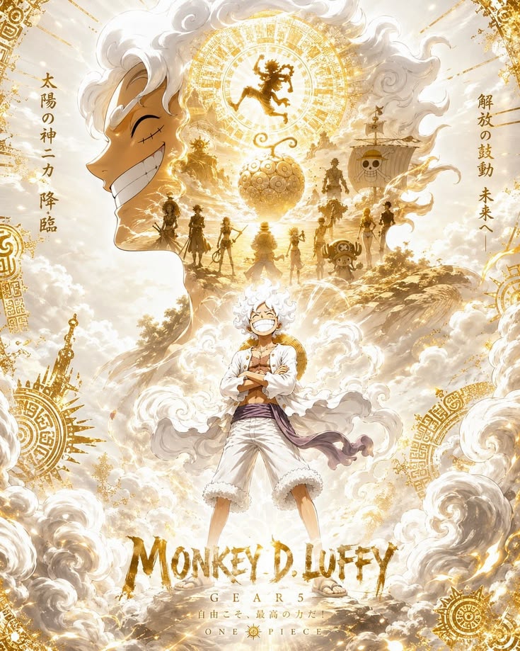 Monkey D. Luffy - Gear 5 - Anime metal wall art plate