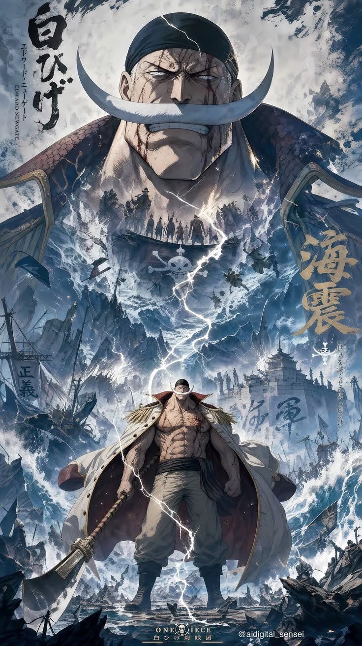 Whitebeard – Emperor of the Sea - Anime metal wall art plate