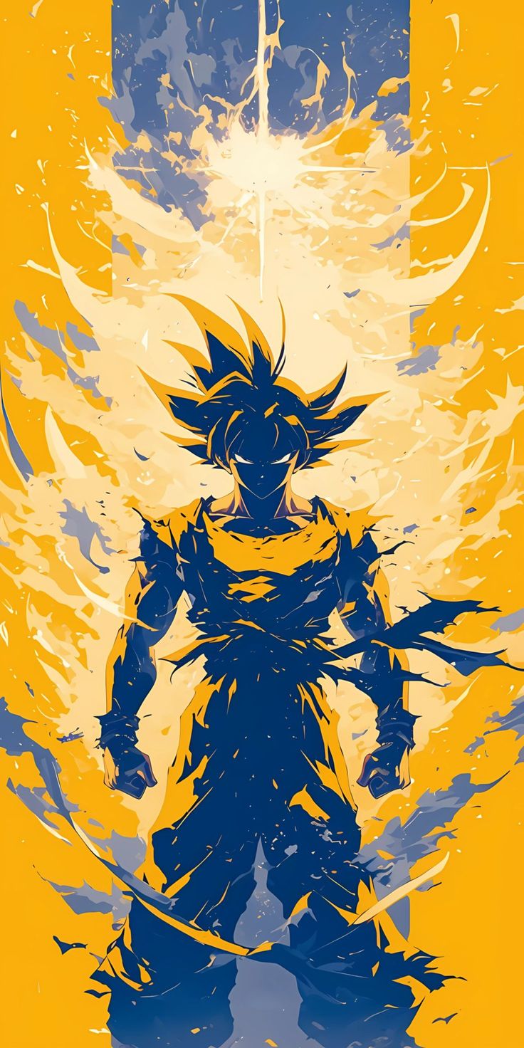 Goku Golden Aura - Anime metal wall art plate