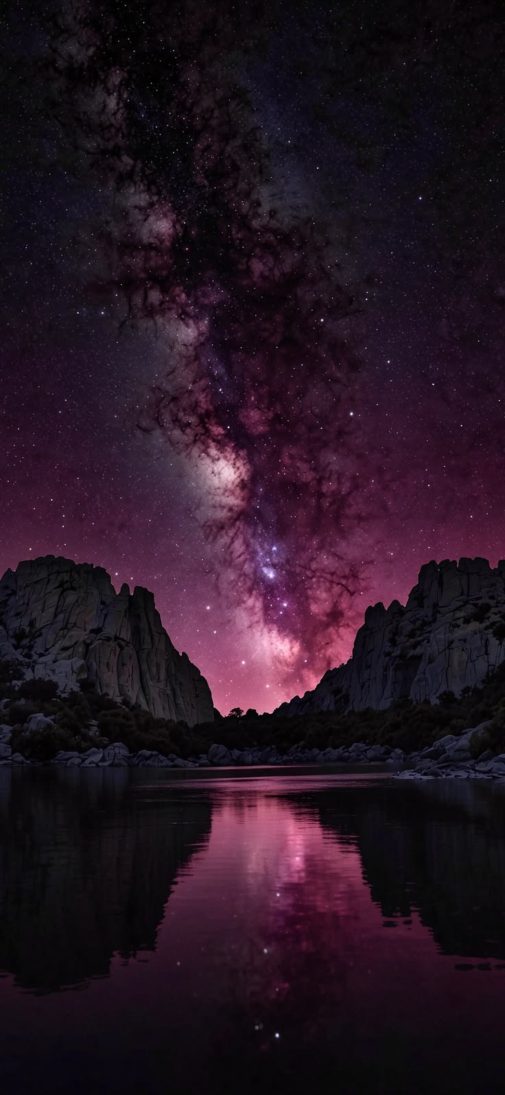 Magenta Milky Way - Fantasy metal wall art plate