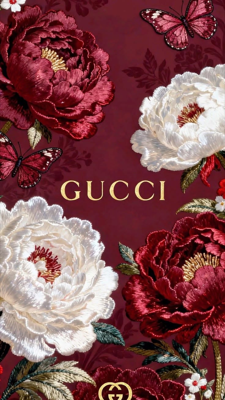 Gucci – Crimson Bloom - Luxury metal wall art plate