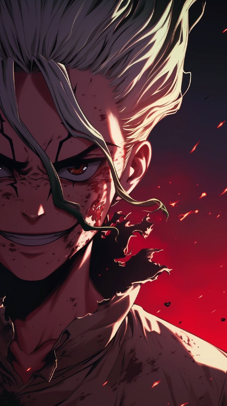 Senku Crimson Genius - Anime metal wall art plate