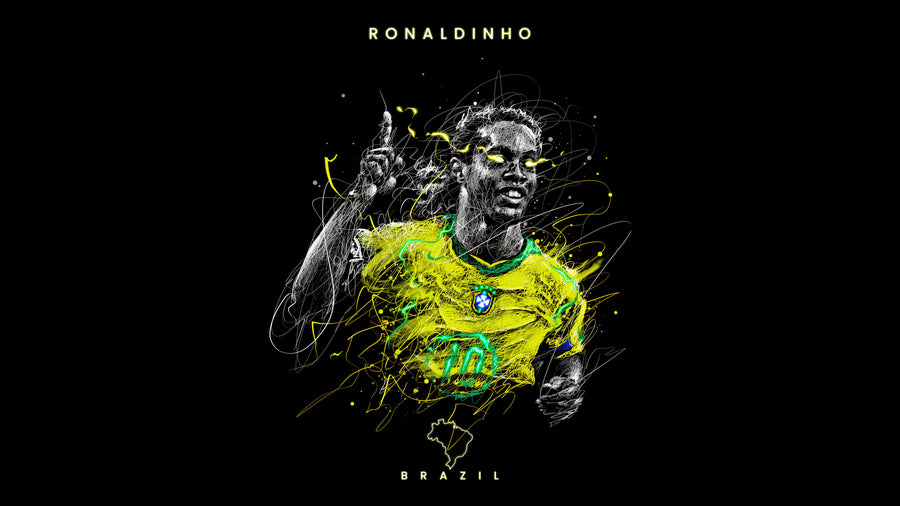 Brazil No. 10 – Electric Sketch - Sport metal wall art plate