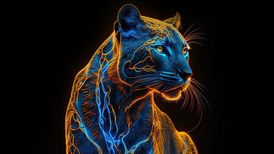 Electric Panther - Animals/Nature metal wall art plate
