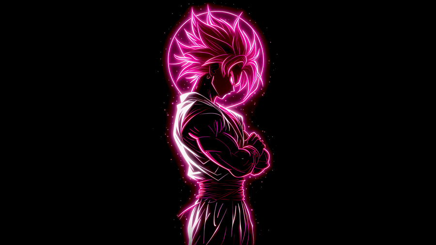 Goku Black Rosé – Neon Aura - Anime metal wall art plate
