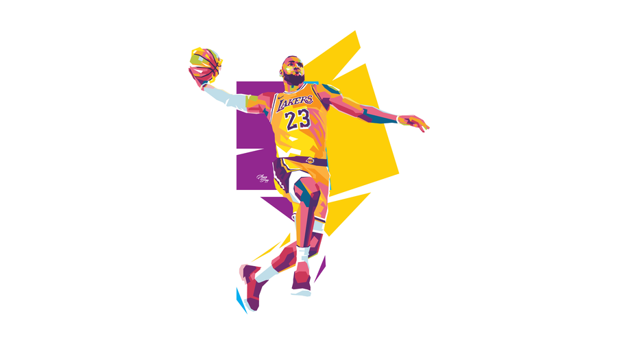 Lakers No. 23 – Geometric Flight - Sport metal wall art plate