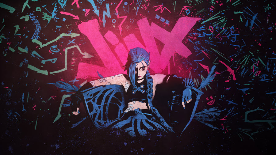Jinx – Neon Graffiti - Gaming metal wall art plate