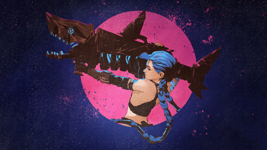 Jinx – Pink Moon Arsenal - Gaming metal wall art plate