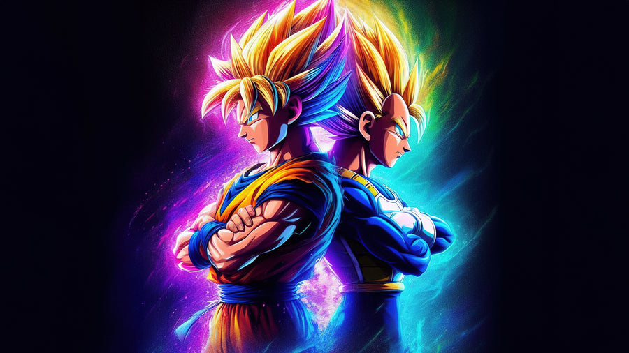 Goku & Vegeta – Super Saiyan Duo - Anime metal wall art plate