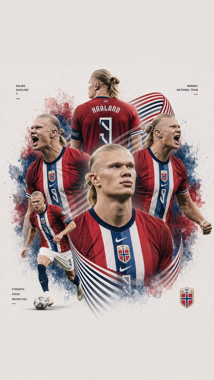 Erling Haaland – Norway - Sport metal wall art plate