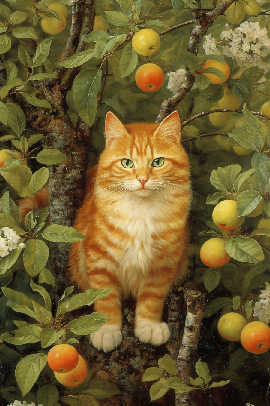 Orchard Ginger Cat - Animals/Nature metal wall art plate