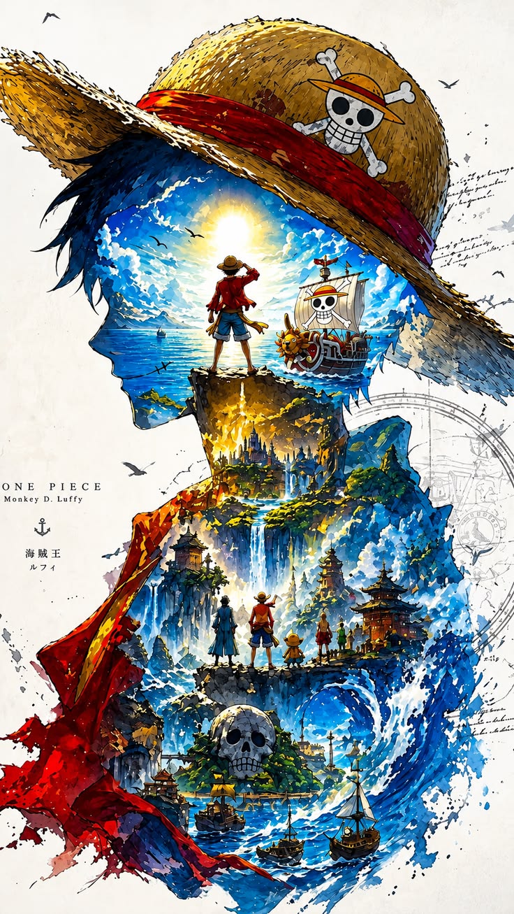 Monkey D. Luffy – Grand Line Journey - Anime metal wall art plate