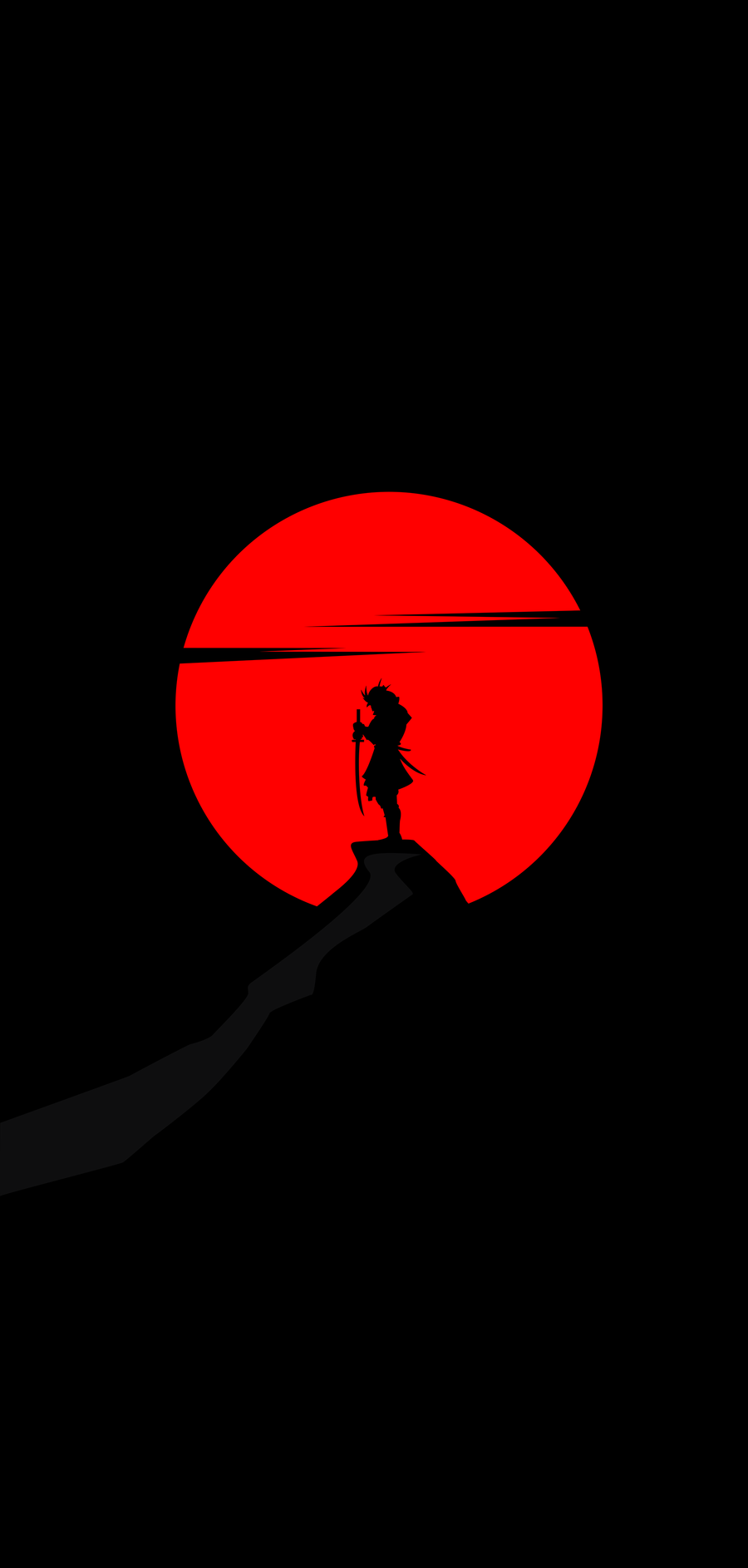 Crimson Samurai – Red Moon - Fantasy metal wall art plate