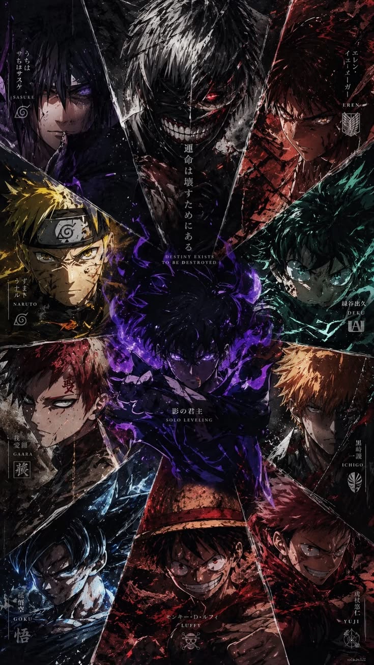 Anime Legends – Destined Warriors - Anime metal wall art plate