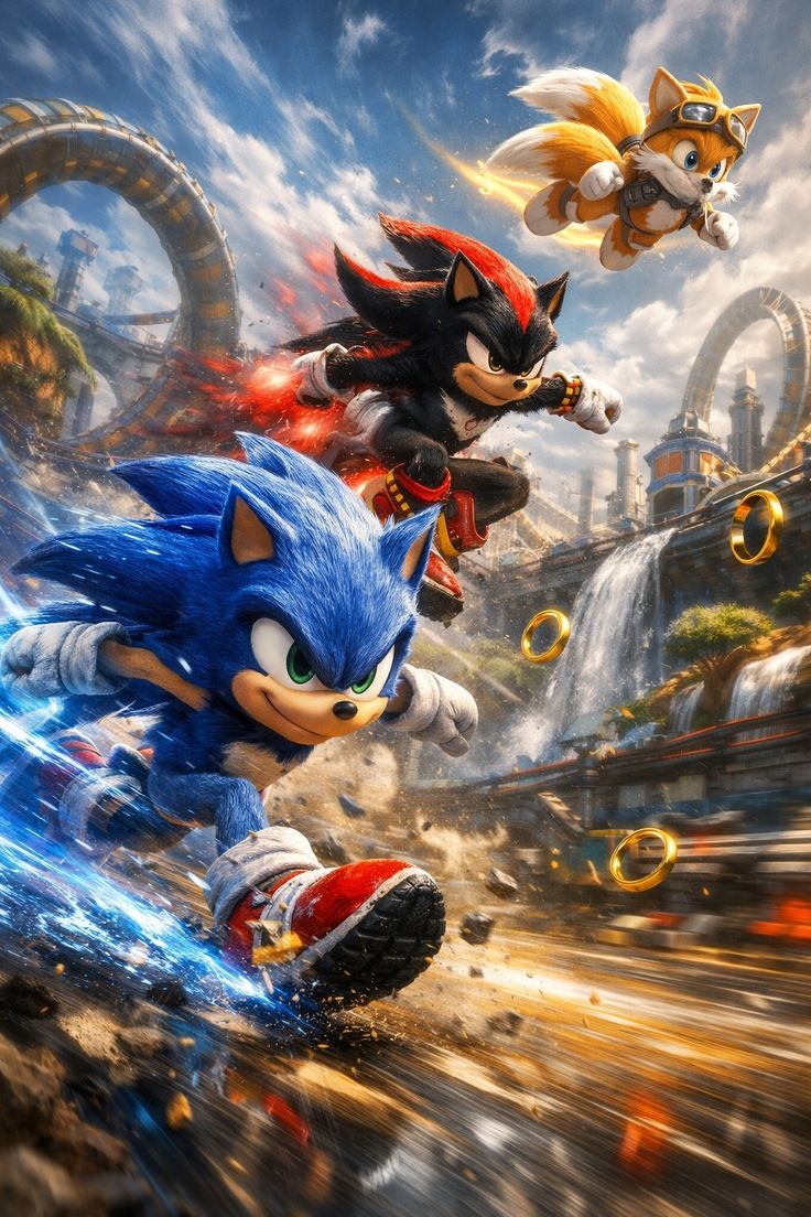 Sonic – Full Speed - Movies/Shows metal wall art plate
