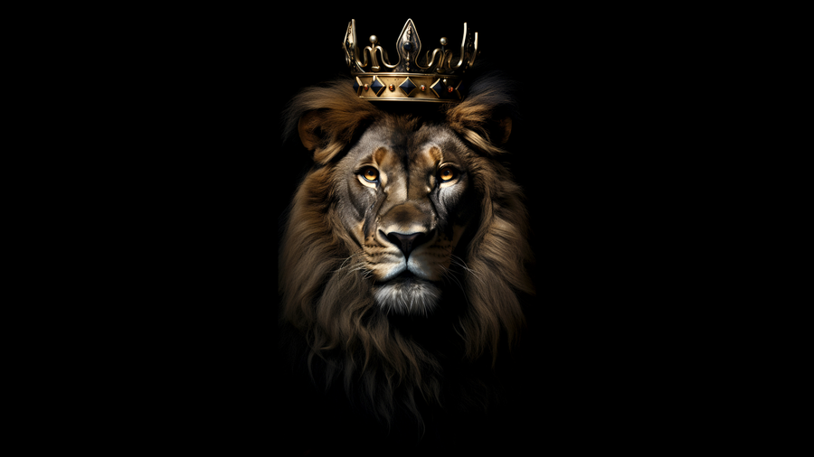 Crowned Lion - Animals/Nature metal wall art plate