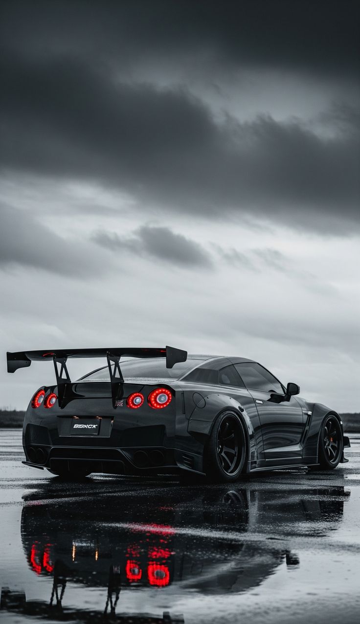 Nissan GT-R R35 Storm Reflection - Automotive metal wall art plate