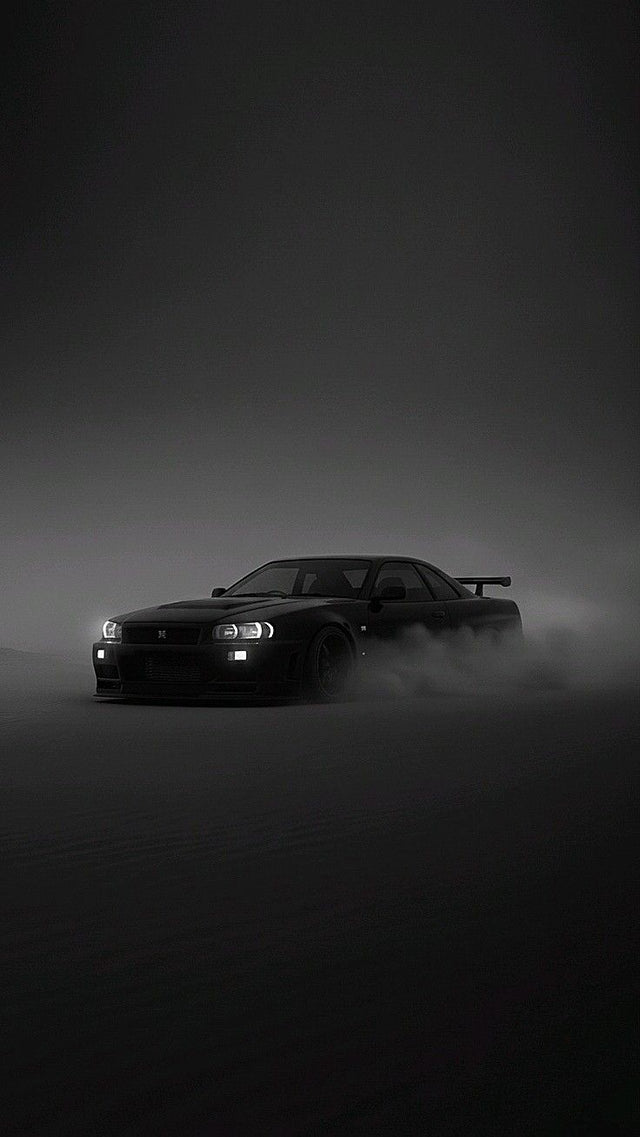 Nissan Skyline GT-R R34 Midnight Drift - Automotive metal wall art plate