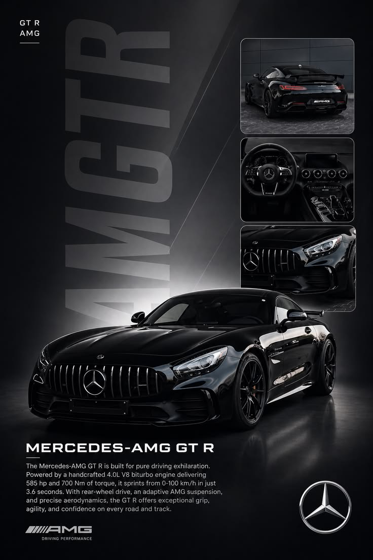 Mercedes-AMG GT R – Night Edition - Automotive metal wall art plate