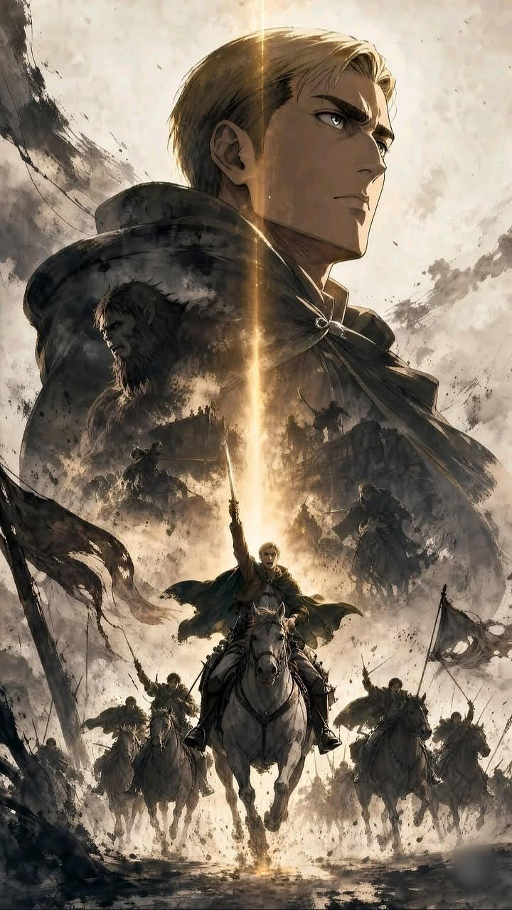 Erwin Smith Final Charge - Anime metal wall art plate