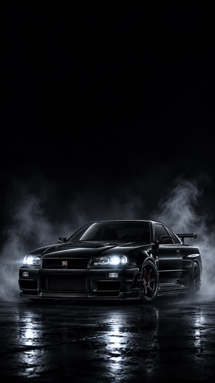 Nissan Skyline GT-R R34 – Midnight Smoke - Automotive metal wall art plate
