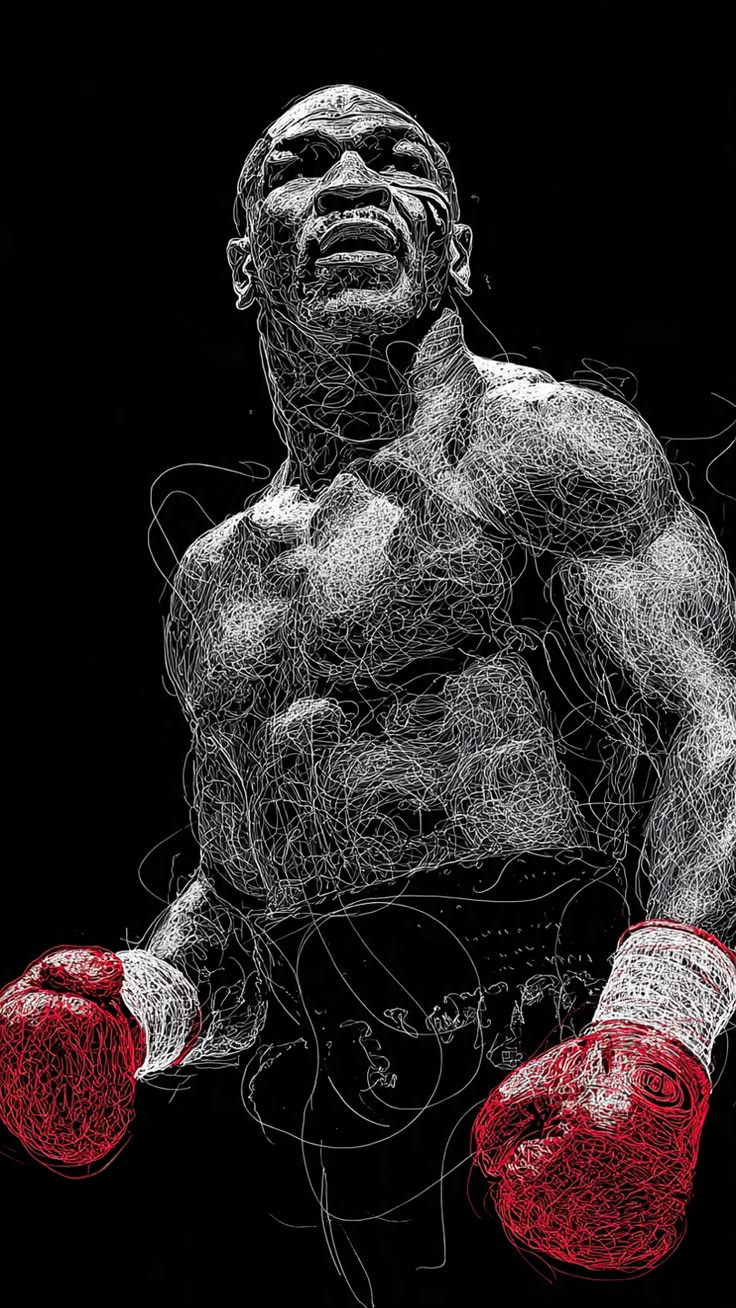 Mike Tyson – Red Gloves - Sport metal wall art plate